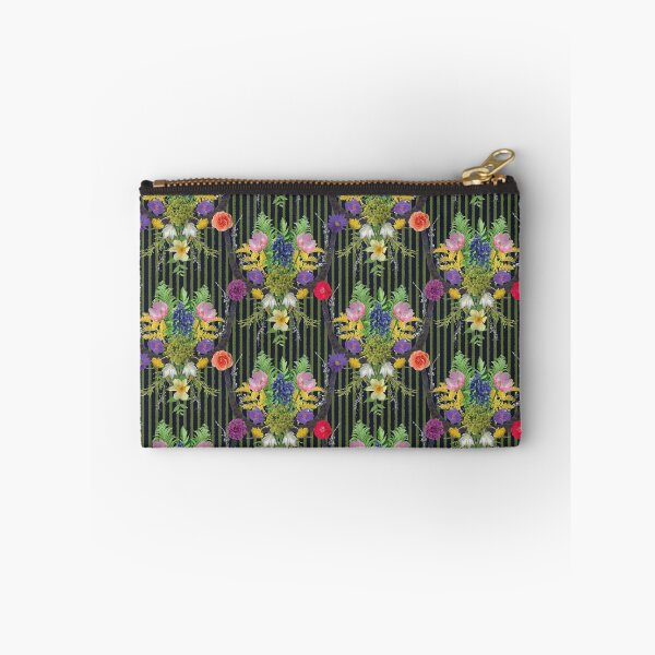 Item preview, Spring Flower & Wide Foliage Arrangement on Green Stripes designed and sold by Digitalmyth's Designs.