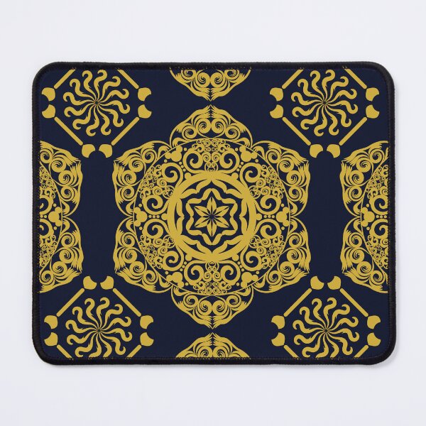 Item preview, Luxury Gold Mandala Navy Blue Baroque Seamless Ornament Patter designed and sold by ThiagoSDantas.