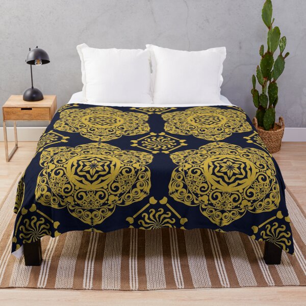 Item preview, Luxury Gold Mandala Navy Blue Baroque Seamless Ornament Patter designed and sold by ThiagoSDantas.