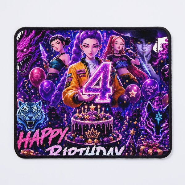 Item preview, KPop Demon Hunters Happy 4th Birthday Sticker | Cute Anime Birthday Party Gift designed and sold by NorthernDk_art .