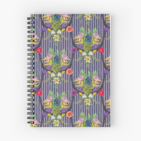 Item preview, Spring Flower & Wide Foliage Arrangement on Purple Stripes designed and sold by Digitalmyth's Designs.