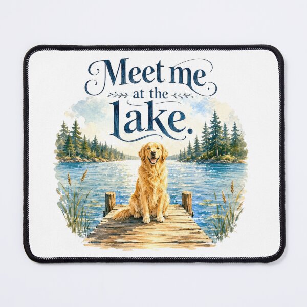 Item preview, Meet Me At The Lake Golden Retriever Dog Mom Cabin Decor designed and sold by AQUILAKREO.