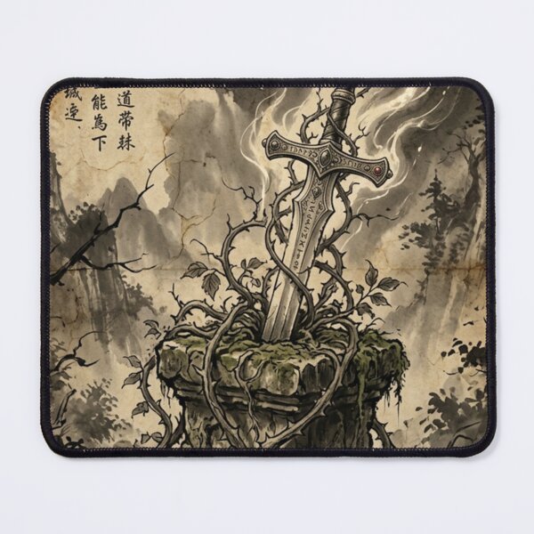 Item preview, Legendary Sword in the Thorns Sumi-e Ink Wash designed and sold by DuckOddity.