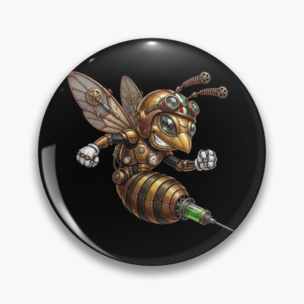 Item preview, Steampunk Mechanical Wasp Mascot - Retro Italian Scooter Rider designed and sold by evrankart.