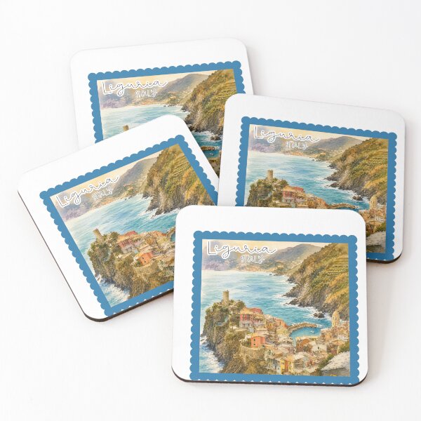 Item preview, Liguria Italy watercolor sea view designed and sold by Anna Sacha.