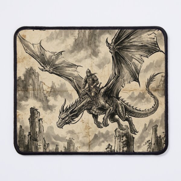 Item preview, Dragon Rider Patrol Sumi-e Ink Wash designed and sold by DuckOddity.