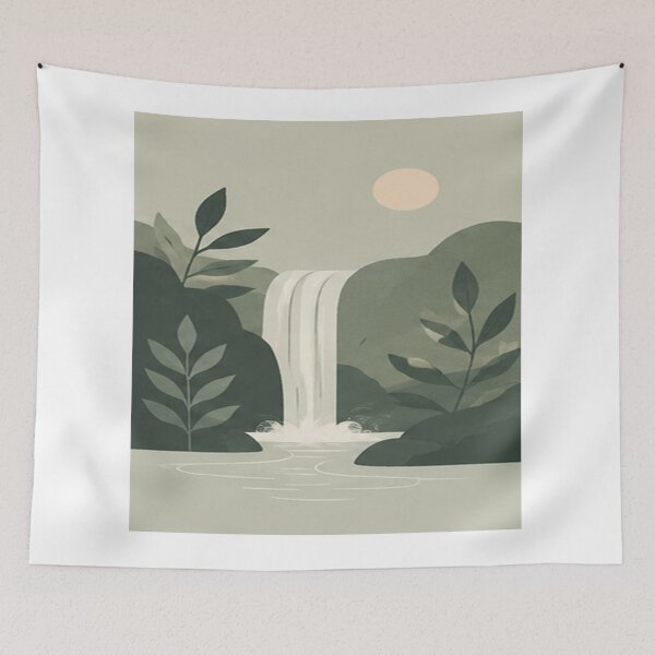 Item preview, Abstract Boho Landscape Terracotta Sun and Hills designed and sold by Universo-Arte.
