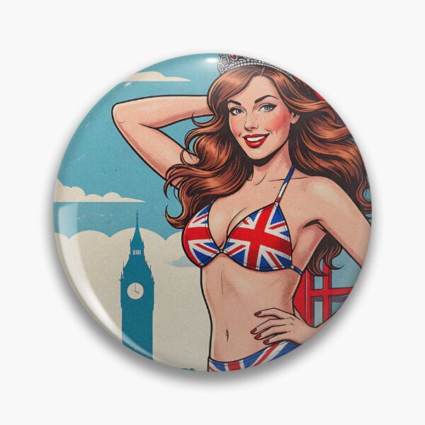 Item preview, Retro British Pinup United Kingdom Poster designed and sold by HappyOops.