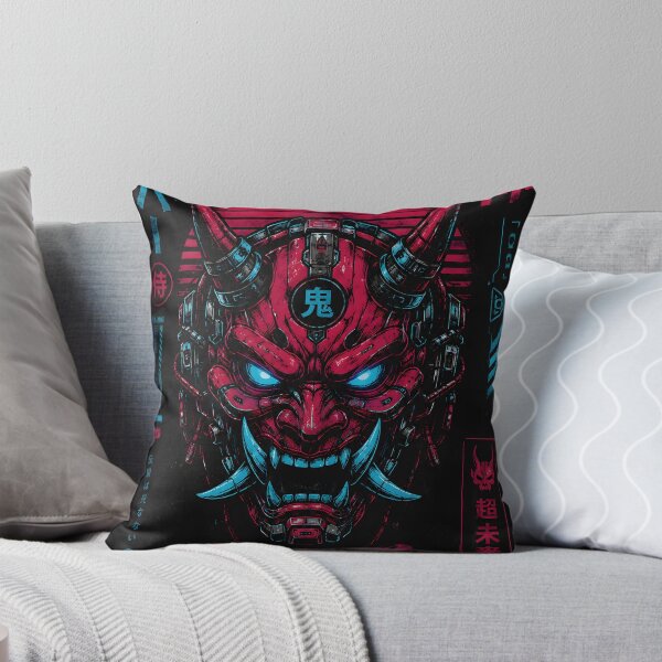 Item preview, Cyber Oni Mask | Neon Japanese Cyberpunk Streetwear designed and sold by Day Dreamer.