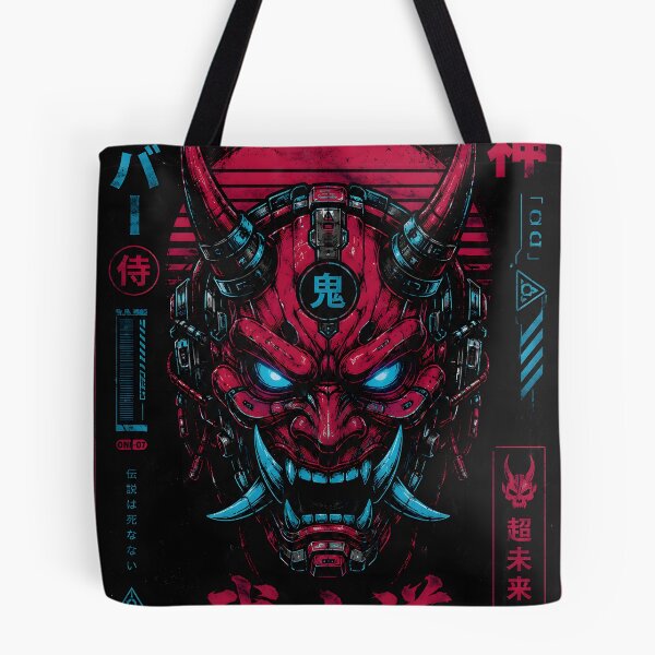 Item preview, Cyber Oni Mask | Neon Japanese Cyberpunk Streetwear designed and sold by Day Dreamer.