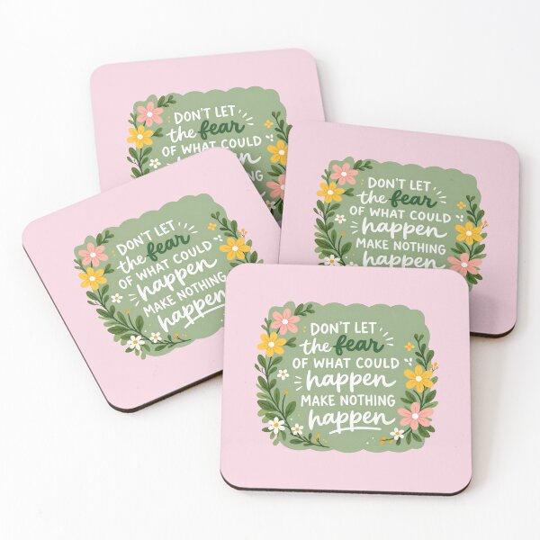 Item preview, Don't Let the Fear Make Nothing Happen Motivational Floral Quote designed and sold by ronakris009.