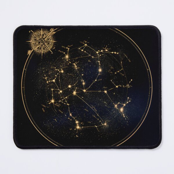 Item preview, Wall Art - Postcard - T-shirt: Golden Constellations – Celestial Map Art designed and sold by ForeverPrintsOK.