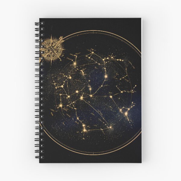 Item preview, Wall Art - Postcard - T-shirt: Golden Constellations – Celestial Map Art designed and sold by ForeverPrintsOK.