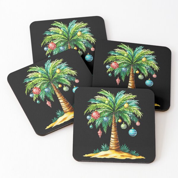 Item preview, Tropical Christmas Palm Tree Ornament Watercolor Coastal Beach Holiday Design designed and sold by GalenoHenley.