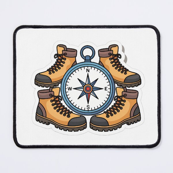 Item preview, Compass & Boots Hiking Icon designed and sold by NiftyWrx.