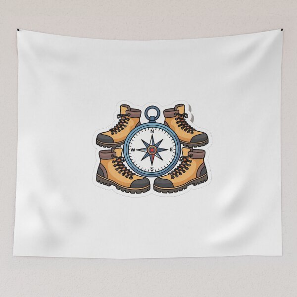 Item preview, Compass & Boots Hiking Icon designed and sold by NiftyWrx.