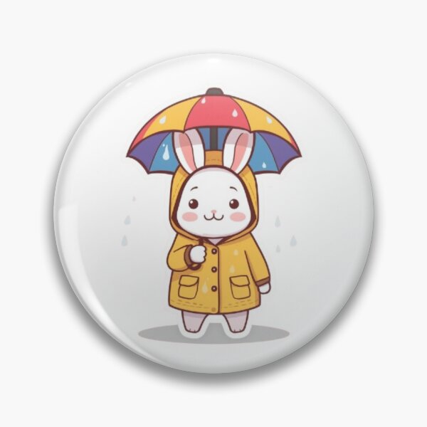 Item preview, Cute Bunny in Rain | Kawaii Rabbit Sticker designed and sold by Stylestickers55.