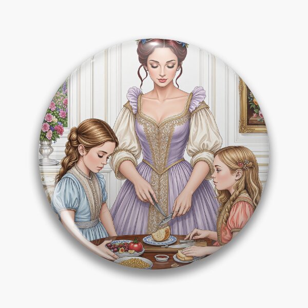 Item preview, Pretty Lady and Her Kids Preparing Elegant Meal designed and sold by Pim-Crystal.