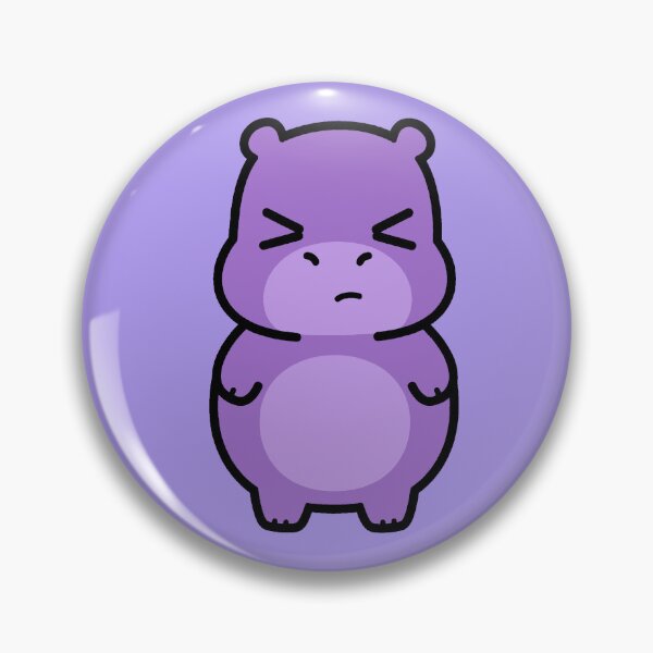 Item preview, Angry Purple Hippopotamus Chibi Kawaii Cute designed and sold by AstronautMerch.