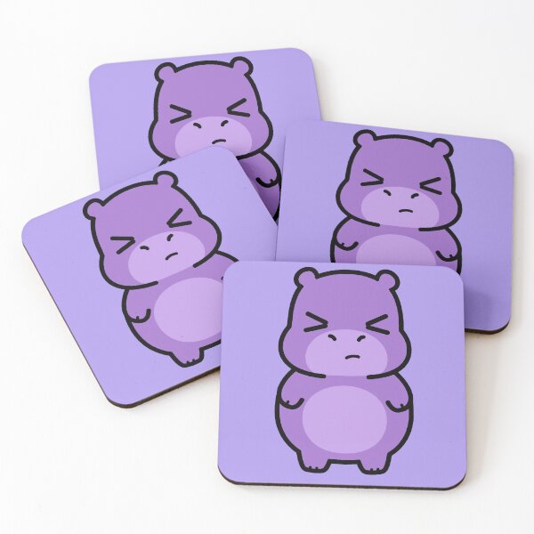Item preview, Angry Purple Hippopotamus Chibi Kawaii Cute designed and sold by AstronautMerch.