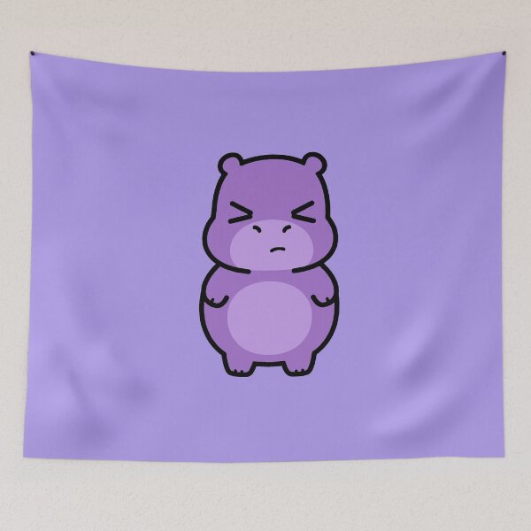 Item preview, Angry Purple Hippopotamus Chibi Kawaii Cute designed and sold by AstronautMerch.