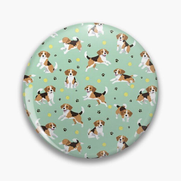 Item preview, Energetic Beagle Pups and Paw Prints Pattern designed and sold by TJ Art and Camera.