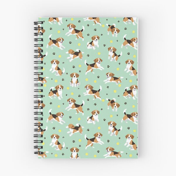 Item preview, Energetic Beagle Pups and Paw Prints Pattern designed and sold by TJ Art and Camera.