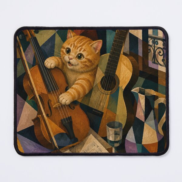 Item preview, Cute Chonky Orange Cat Violin and Guitar Masterpiece Dreamscape designed and sold by Mindworx21.