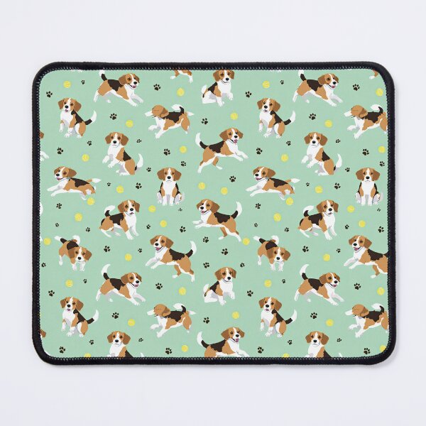 Item preview, Energetic Beagle Pups and Paw Prints Pattern designed and sold by TJ Art and Camera.