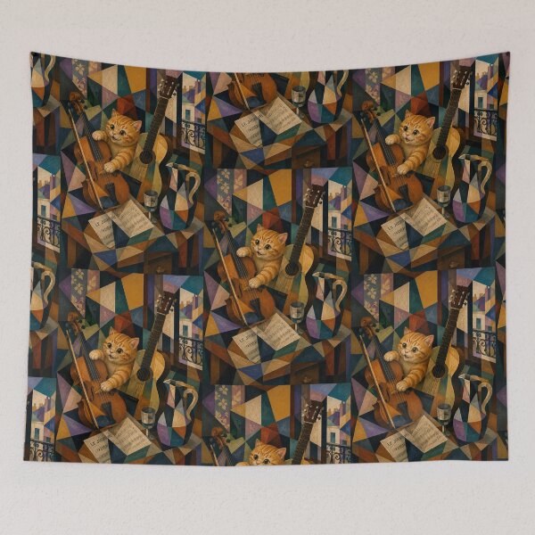 Item preview, Cute Chonky Orange Cat Violin and Guitar Masterpiece Dreamscape designed and sold by Mindworx21.