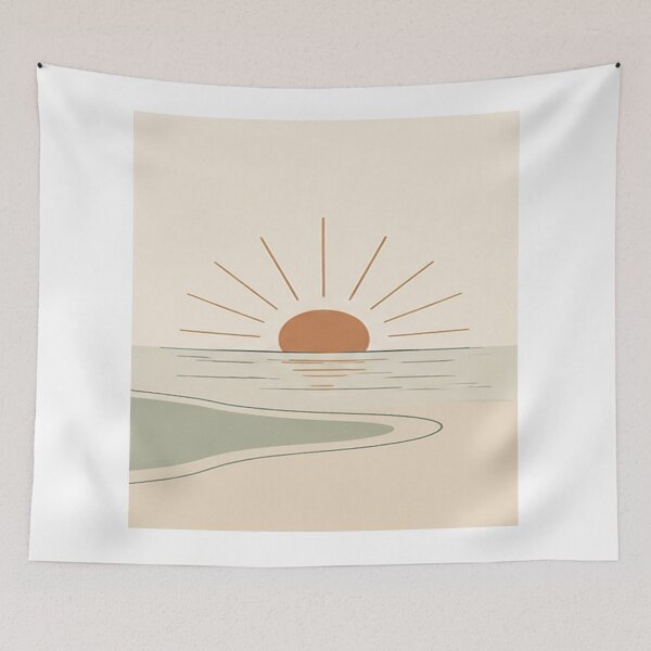 Item preview, Abstract Boho Landscape Terracotta Sun and Hills designed and sold by Universo-Arte.
