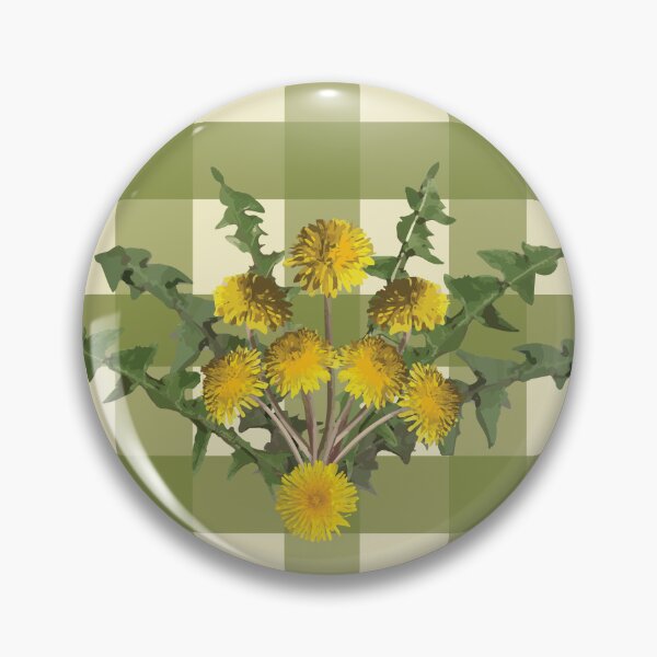 Item preview, Dandelion Arrangement on Green Gingham designed and sold by Digitalmyth's Designs.