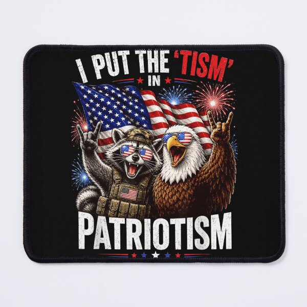 Item preview, I Put The Tism In Patriotism Funny Raccoon Eagle Tactical T-Shirt designed and sold by DuneHaicna.