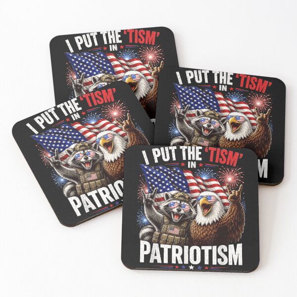 Item preview, I Put The Tism In Patriotism Funny Raccoon Eagle Tactical T-Shirt designed and sold by DuneHaicna.