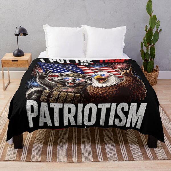 Item preview, I Put The Tism In Patriotism Funny Raccoon Eagle Tactical T-Shirt designed and sold by DuneHaicna.
