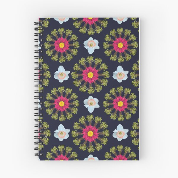 Item preview, Floral Radials on Navy designed and sold by Digitalmyth's Designs.
