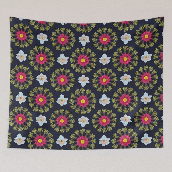 Item preview, Floral Radials on Navy designed and sold by Digitalmyth's Designs.