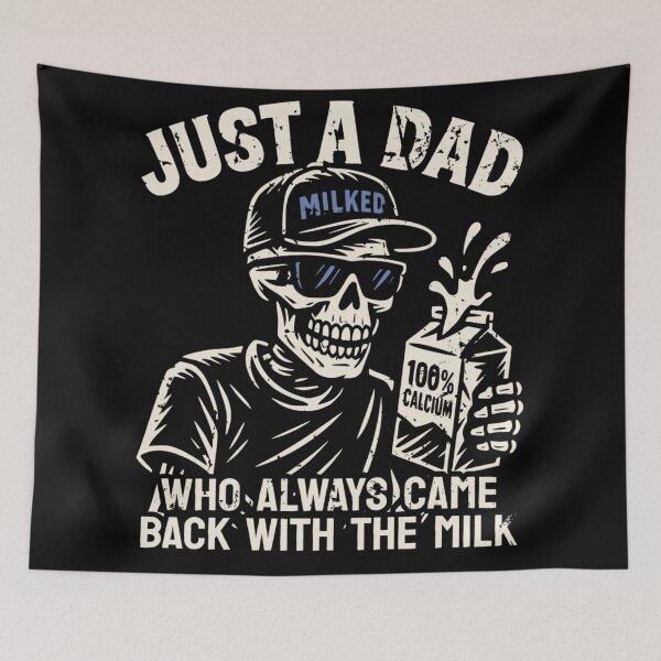 Item preview, Just A Dad Who Always Came Back With The Milk Skeleton T-Shirt designed and sold by DuneHaicna.