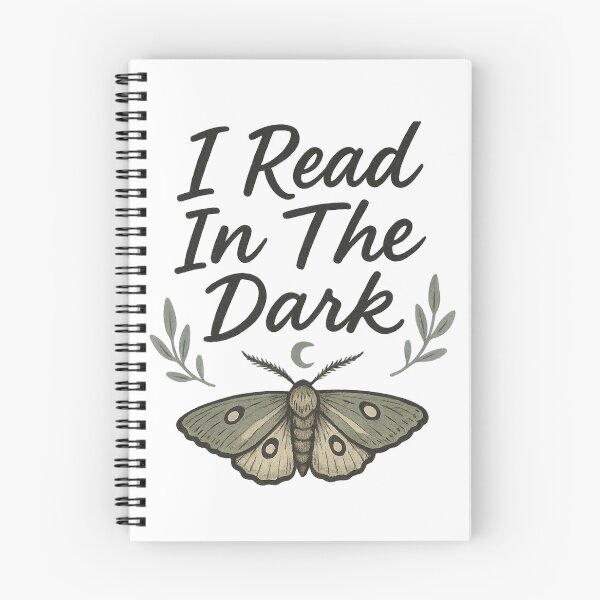 Item preview, I Read In The Dark — Dark Academia Cottagecore Crewneck Botanical Moth Sweatshirt designed and sold by LuminoDesignCo.
