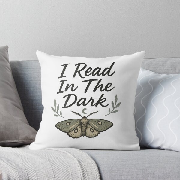 Item preview, I Read In The Dark — Dark Academia Cottagecore Crewneck Botanical Moth Sweatshirt designed and sold by LuminoDesignCo.