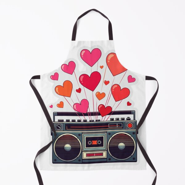 Item preview, Vintage Black Boombox Sticker with Exploding Pink Hearts Graphic designed and sold by GeekStickerLab.