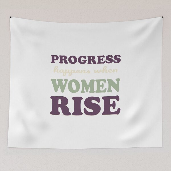 Item preview, Progress Happens When Women Rise Typography T-Shirt | Women's Empowerment Design designed and sold by Velora Printss.
