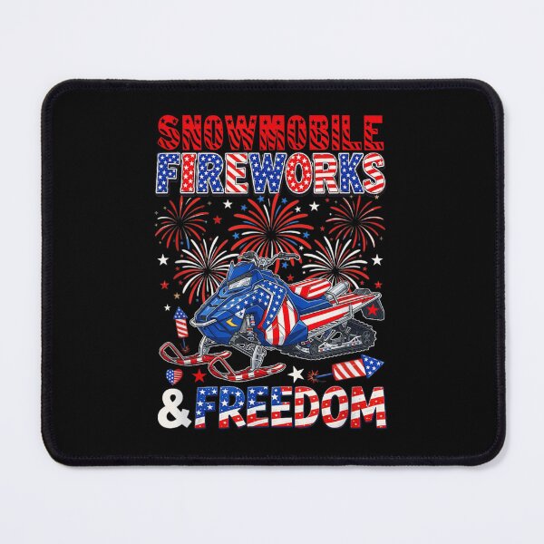 Item preview, Snowmobile Fireworks And Freedom American Flag Patriotic Fourth Of July Riding T-Shirt designed and sold by DuneHaicna.