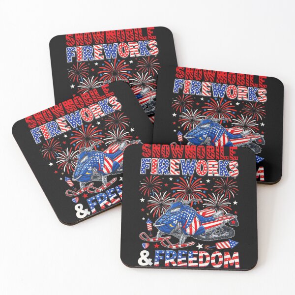 Item preview, Snowmobile Fireworks And Freedom American Flag Patriotic Fourth Of July Riding T-Shirt designed and sold by DuneHaicna.