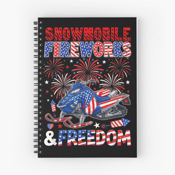 Item preview, Snowmobile Fireworks And Freedom American Flag Patriotic Fourth Of July Riding T-Shirt designed and sold by DuneHaicna.
