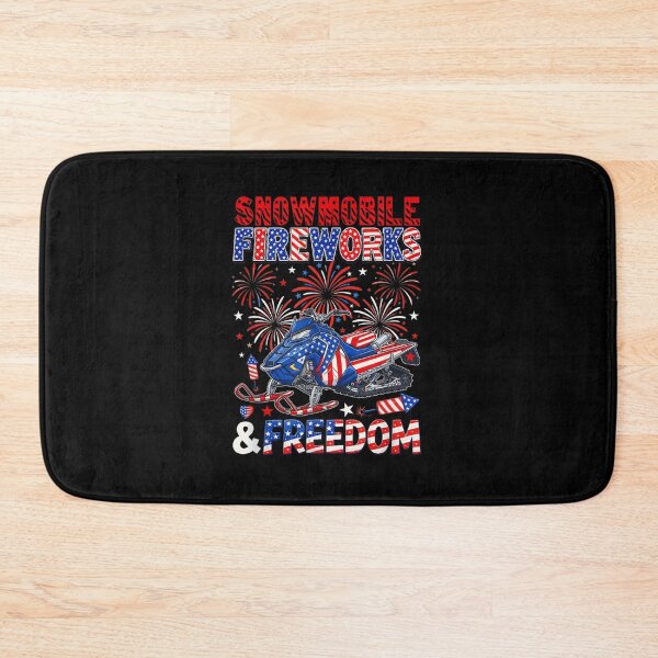 Item preview, Snowmobile Fireworks And Freedom American Flag Patriotic Fourth Of July Riding T-Shirt designed and sold by DuneHaicna.