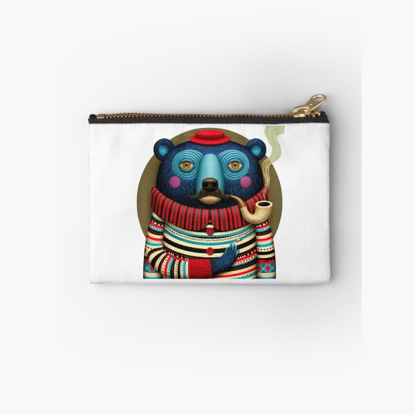 Item preview, T-Shirt - Sticker - Gentleman Bear – Whimsical Pipe & Stripes designed and sold by ForeverPrintsOK.