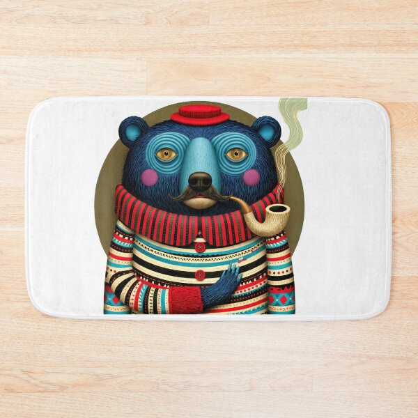 Item preview, T-Shirt - Sticker - Gentleman Bear – Whimsical Pipe & Stripes designed and sold by ForeverPrintsOK.