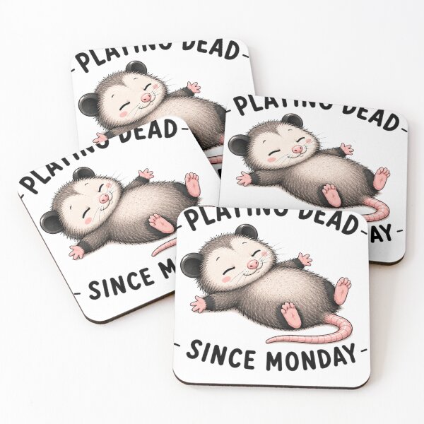 Item preview, Playing Dead Since Monday – Cute Possum Funny Monday Humor Design designed and sold by MotylekAnia.