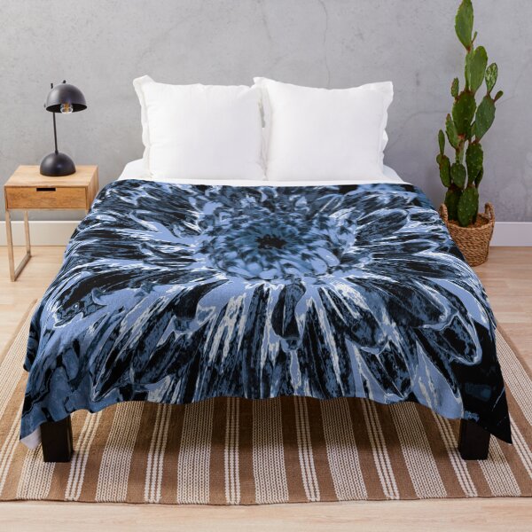 Item preview, Black and Blue Dahlia Flower designed and sold by myrubiogarden.